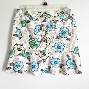 Ann Taylor LOFT Floral Flounce Ruffle Hem Skirt 4